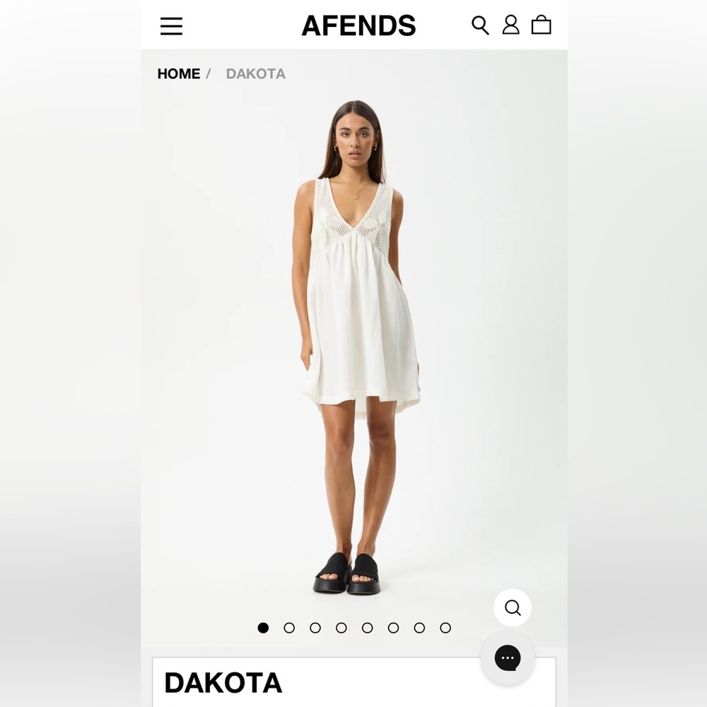 AFENDS Dakota Dress in White short mini crochet - XS/S 0/2 - NWT - Picture 2 of 13
